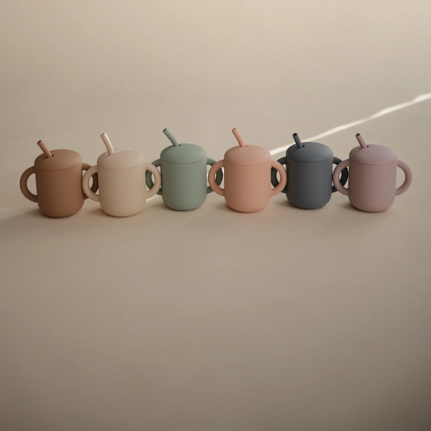 Silicone Training Cup + Straw | Powder Blue