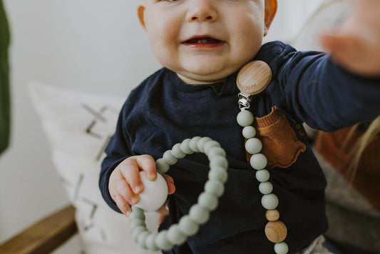 Classic Pacifier Clip | Wood + Succulent