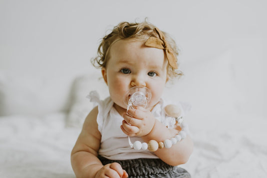 Classic Pacifier Clip | Wood + Moonstone