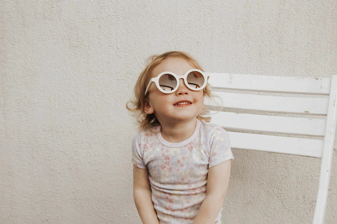Round Retro Sunglasses - Sand Dollar Matte