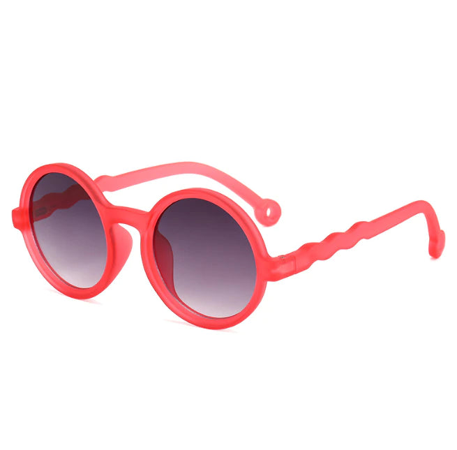 Round Vintage Sunglasses - Red Mirror Lens