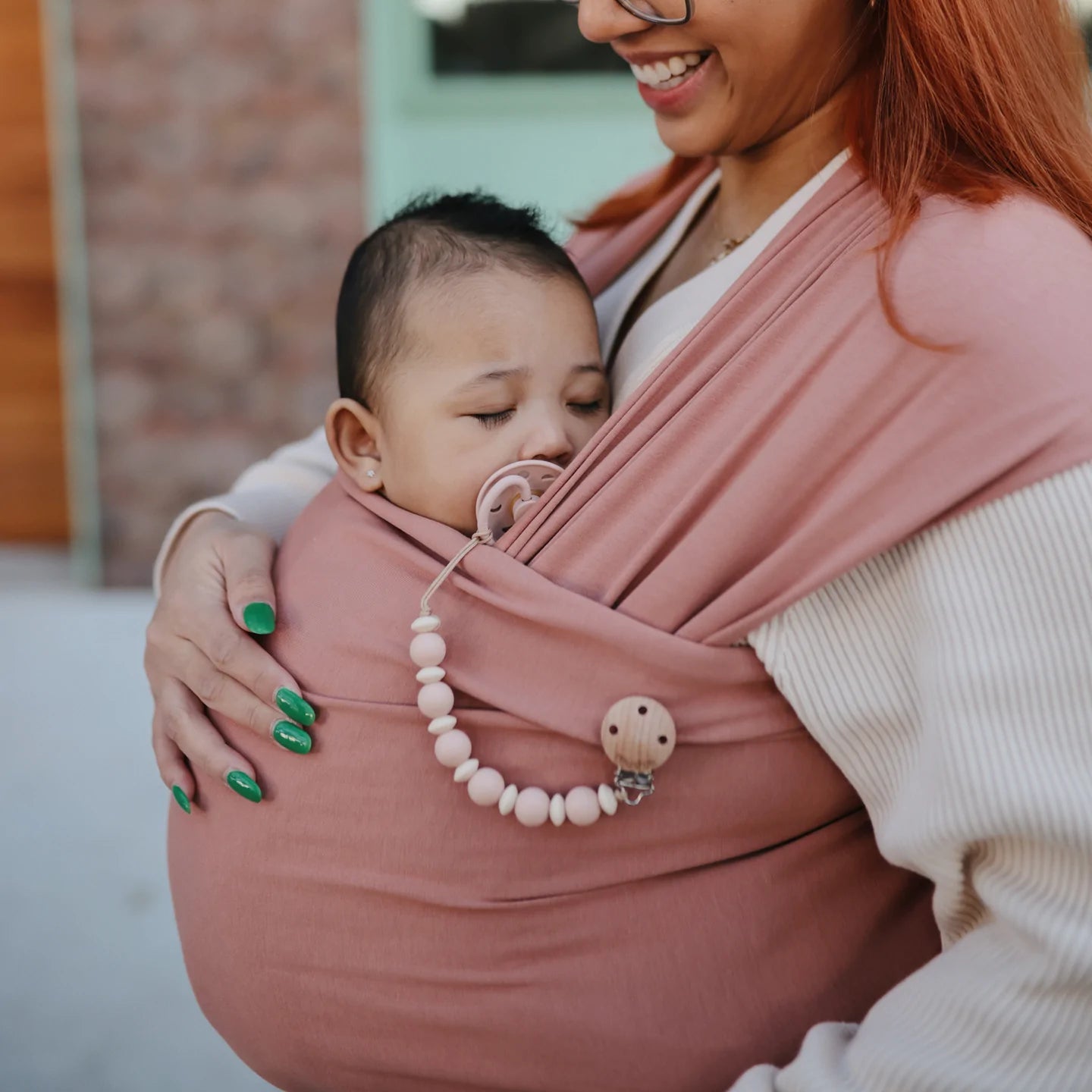 FRIGG Moon Phase Natural Rubber Baby Pacifier - Blush