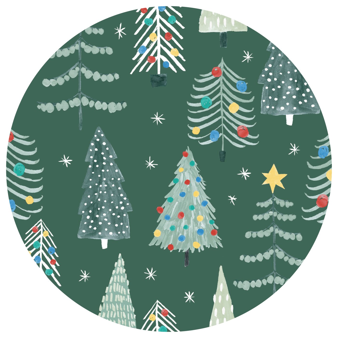 Twinkling Trees Bow Headband | Green