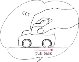 Kuruma - Classic Wooden Wind Up Car | Yellow