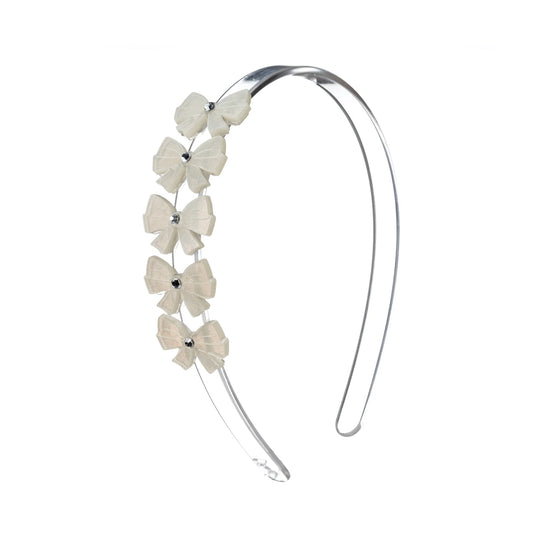 Bows Satin White Headband
