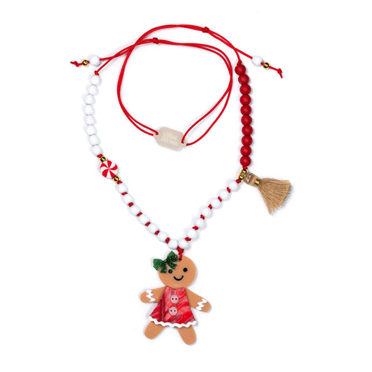 Gingerbread Girl Red Necklace