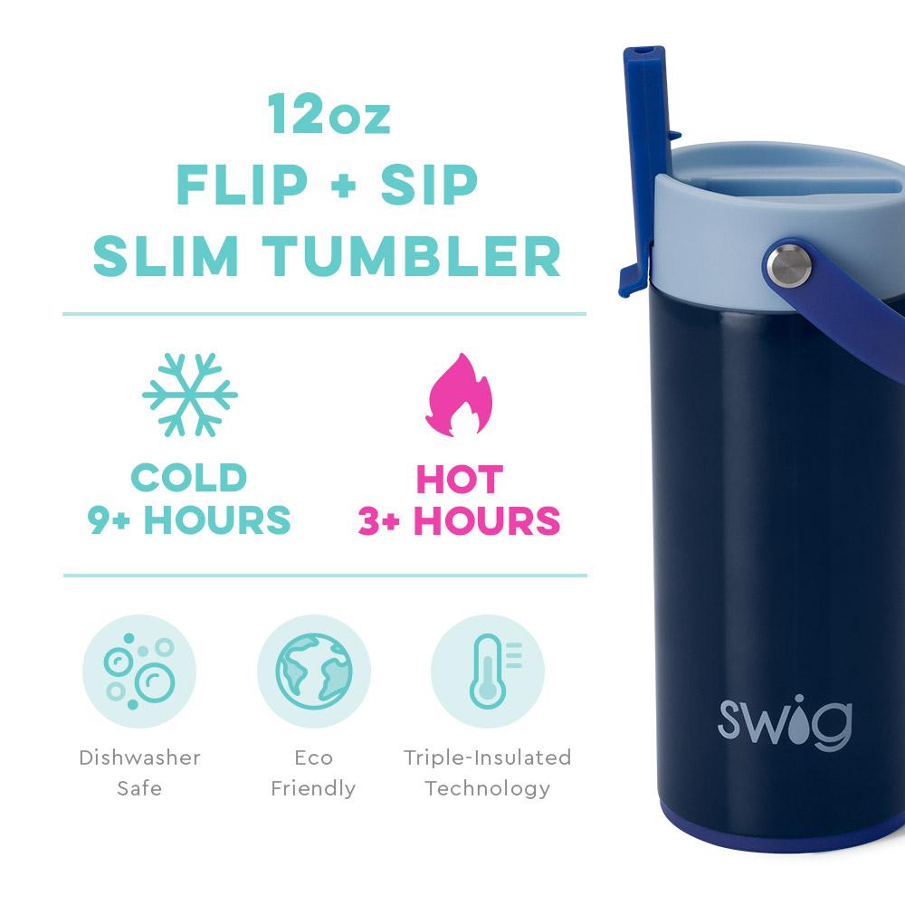 Blue Tide Flip + Sip Slim Tumbler (12oz)