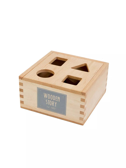 Wooden Natural Shape Sorter Box