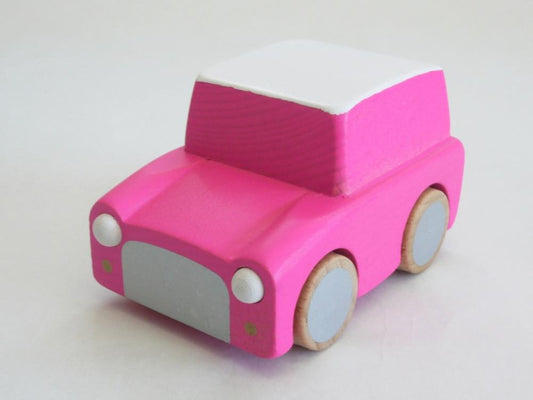 Kuruma - Classic Wooden Wind Up Car | Pink