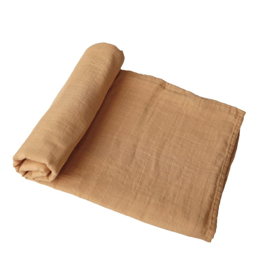 Organic Swaddle Blanket | Fall Yellow