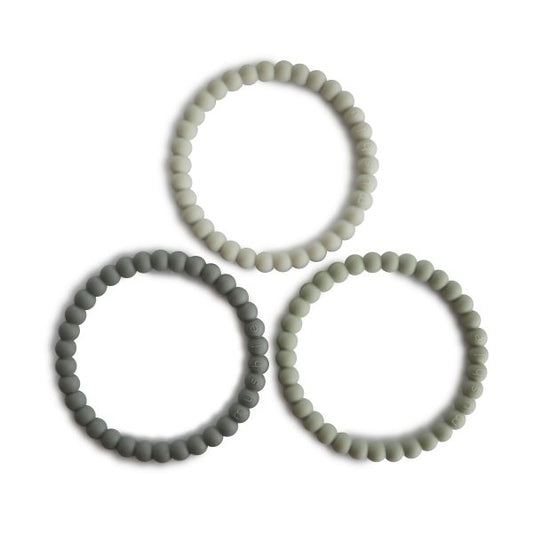 Pearl Teething Bracelet 3-Pack (Green Tea/Cool Gray/Sea Salt)