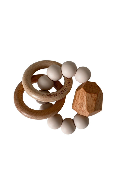 Teether Ring - Silicone + Wood | Oat