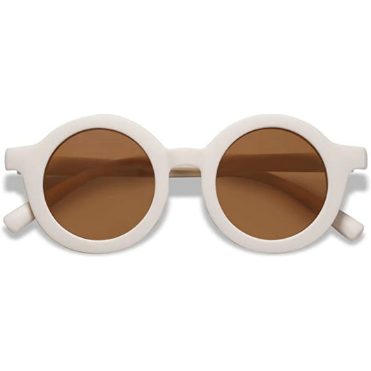 Round Retro Sunglasses - Sand Dollar Matte