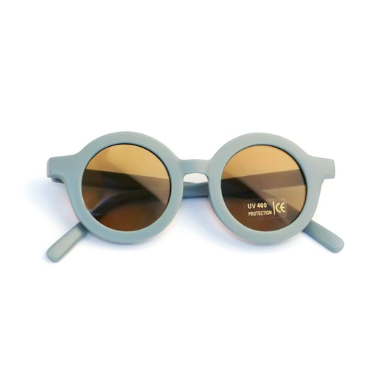 Round Retro Sunglasses - Sky Blue Matte