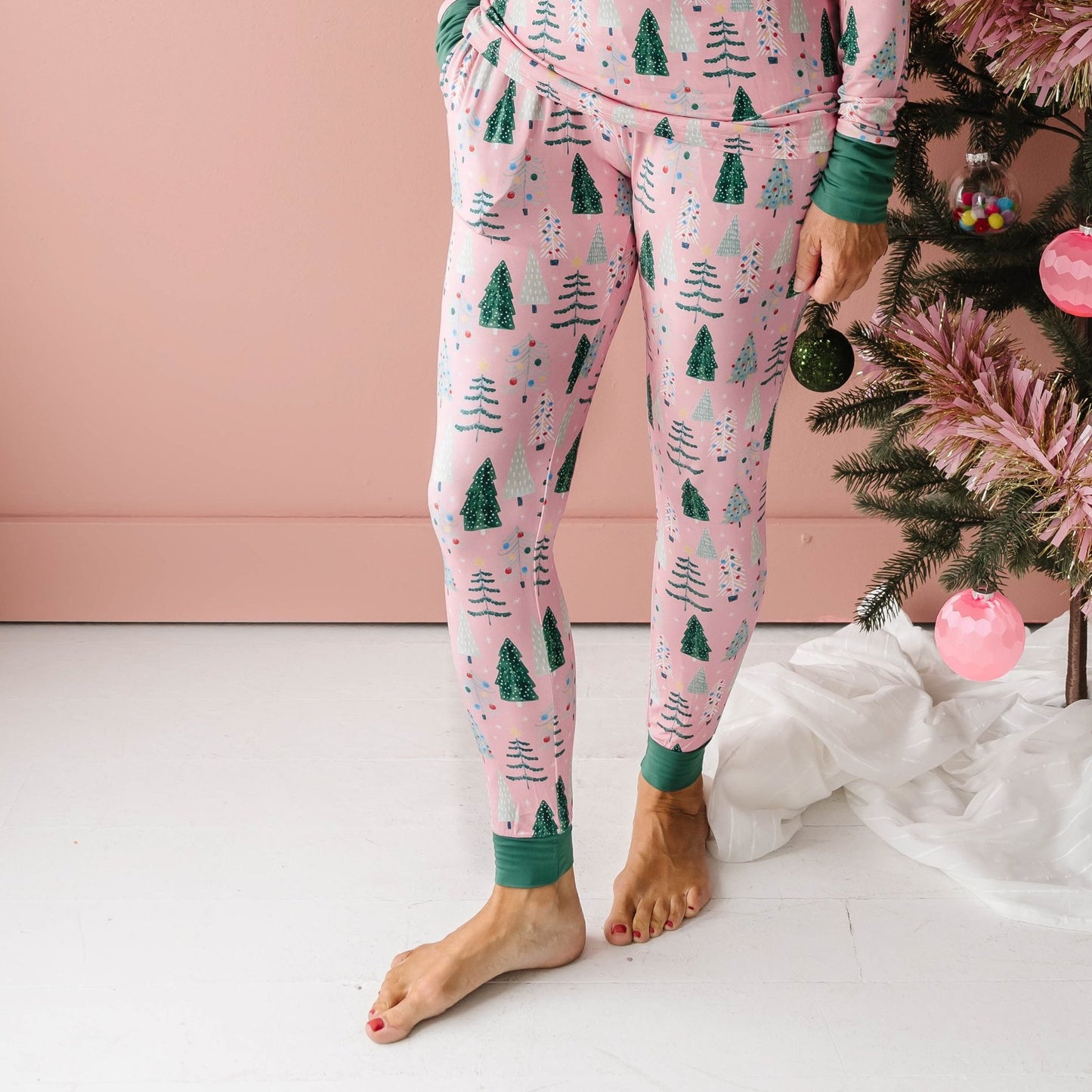 Twinkling Trees Women's Bamboo Viscose Pajama Pants | Pink