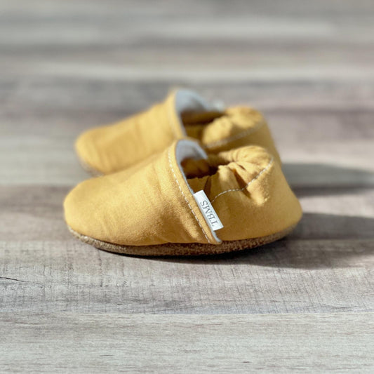 Trendy Baby Moccasins | Mustard Yellow