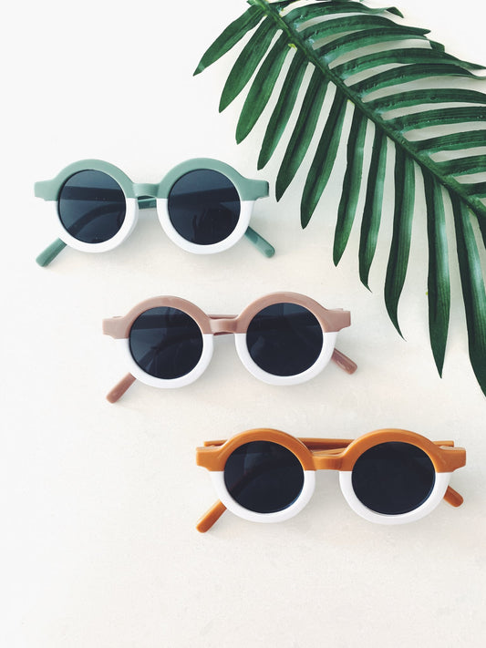 Round Two Tone Sunglasses - Succulent Green