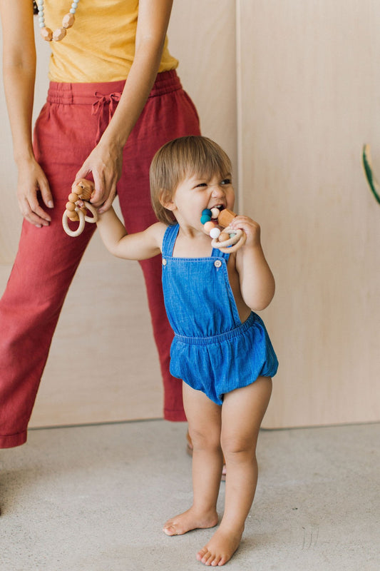 Teether Ring - Silicone + Wood | Summer