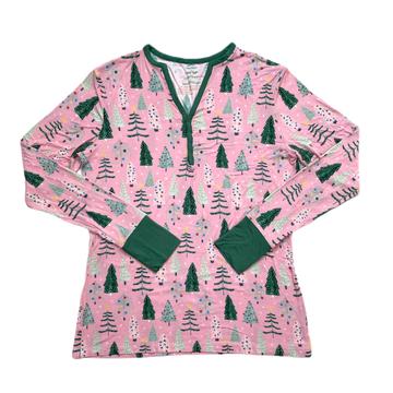 Twinkling Trees Women's Bamboo Viscose Pajama Top | Pink